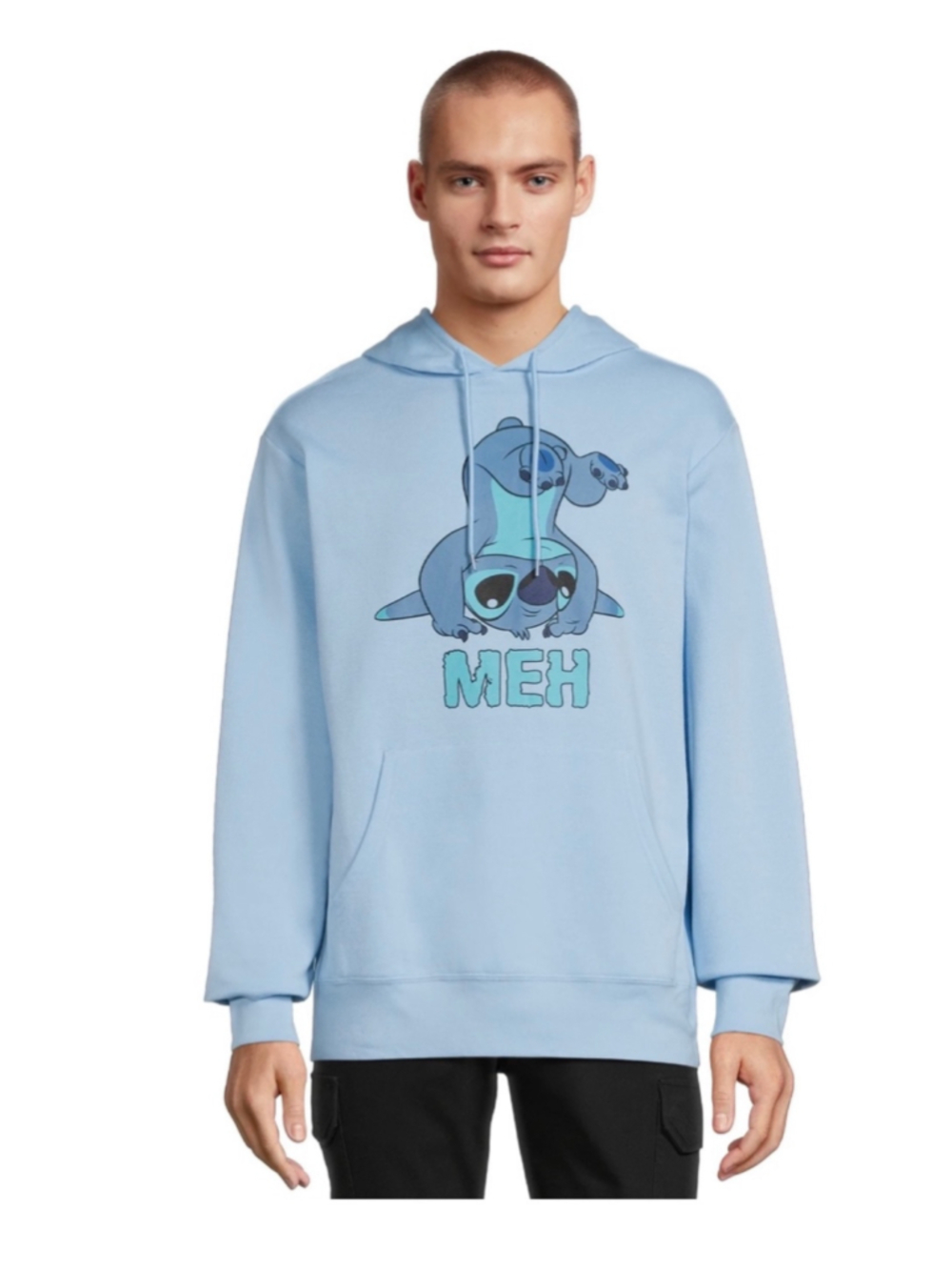 Disney Lilo & Stitch Stitch “MEH” Graphic Hoodie Men’s Medium NWT